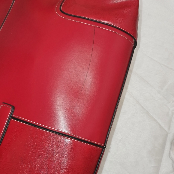 Laura Jones | Shoulder Bag / Laptop Bag | Red | Pre-Owned - Picture 9 of 16